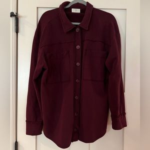 t.la Burgundy Shirt Jacket